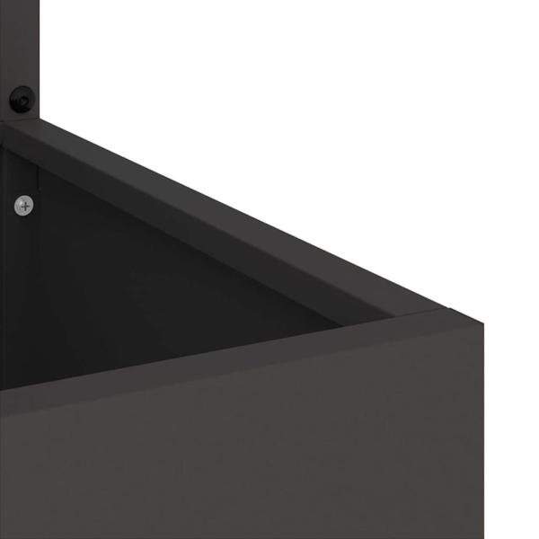 Blumentopf mit dekorativem Paneel Schwarz 32 x 140 cm