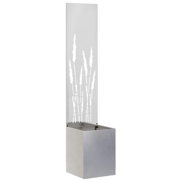 Blumentopf mit dekorativem Paneel Silber 32 x 140 cm Edelstahl