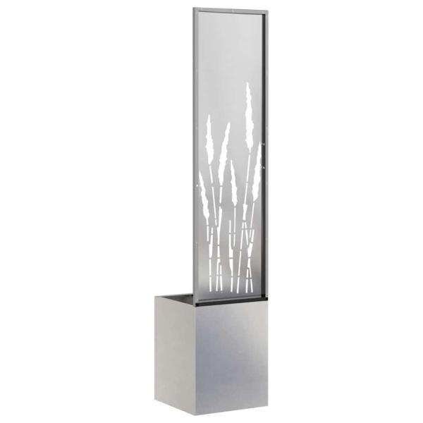 Blumentopf mit dekorativem Paneel Silber 32 x 140 cm Edelstahl