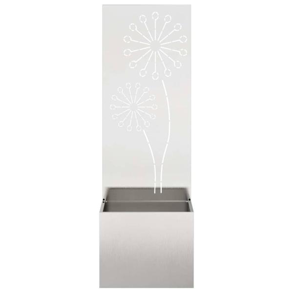 Blumentopf mit dekorativem Paneel Silber 50 x 140 cm Edelstahl