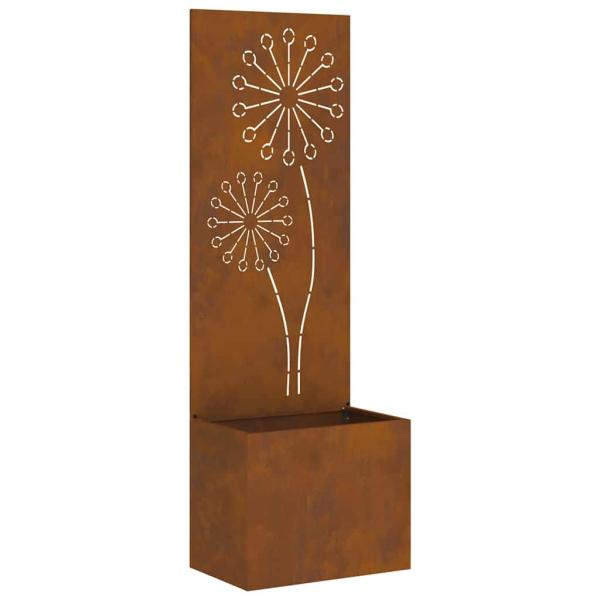 Blumentopf mit dekorativem Paneel Rostig 50 x 140 cm