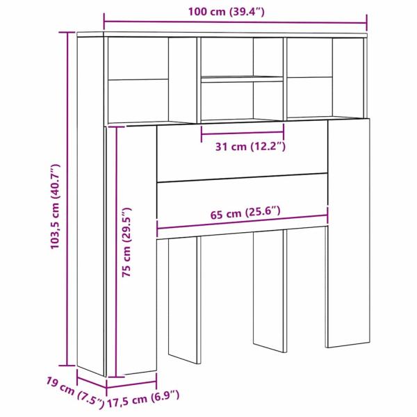 Kopfteil Schrank Altholz 100 x 19 x 103.5 cm Holzwerkstoff