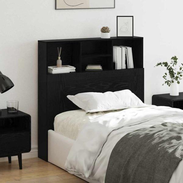 Kopfteil Schrank mit Regal Schwarze Eiche 100 x 19 x 103.5 cm