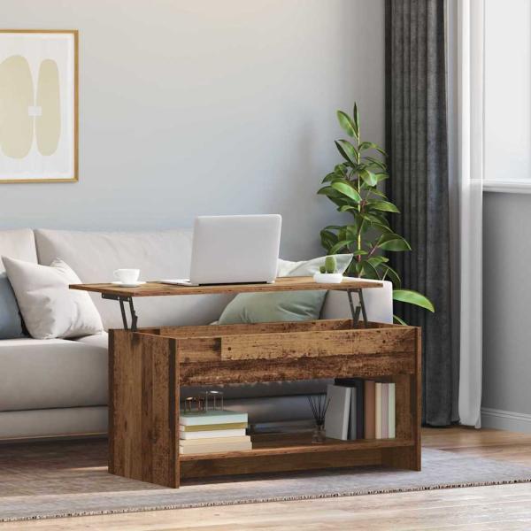 Couchtisch mit Regal Altholz 102 x 50 x 52.5 cm Holzwerkstoff