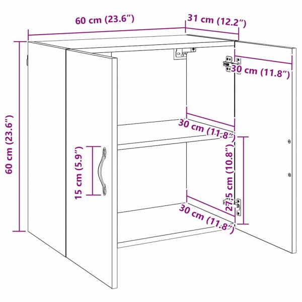 Wandschrank Wandmontiert Altholz 60 x 31 x 60 cm Holzwerkstoff