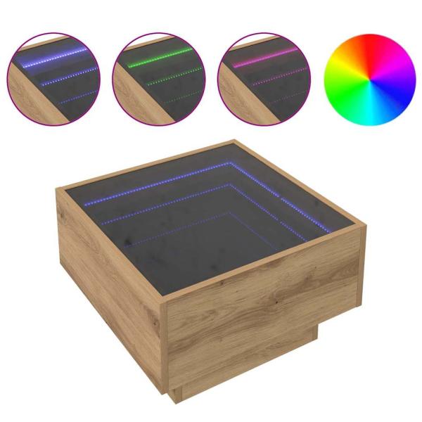 Couchtisch Eiche handwerklich 50 x 50 x 30 cm Holzwerkstoff