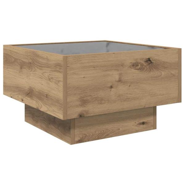 Couchtisch Eiche handwerklich 50 x 50 x 30 cm Holzwerkstoff