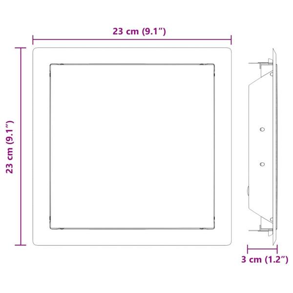 Zugangstür 2 pcs Weiß 20 x 20 cm Stahl