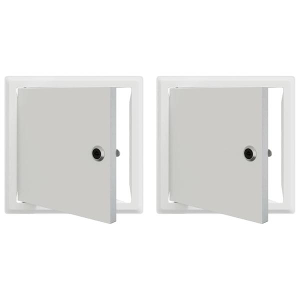Zugangstür 2 pcs Weiß 20 x 20 cm Stahl