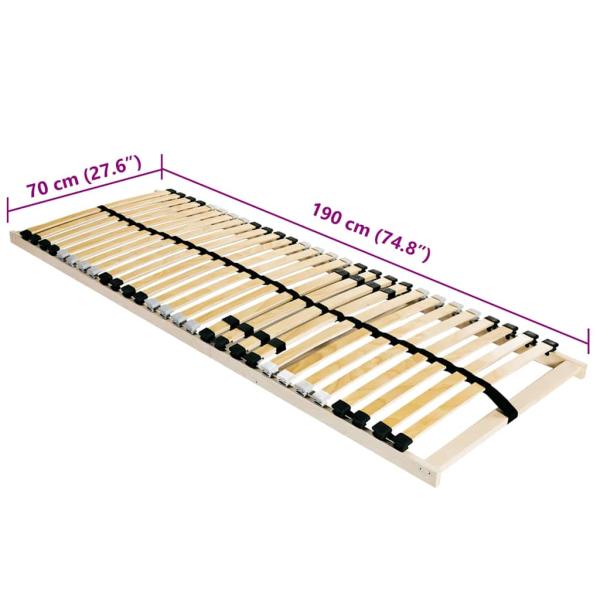 Lattenrost Braun 70 x 190 cm Massives Buchenholz