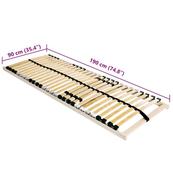 Lattenrost Braun 90 x 190 cm Massives Buchenholz