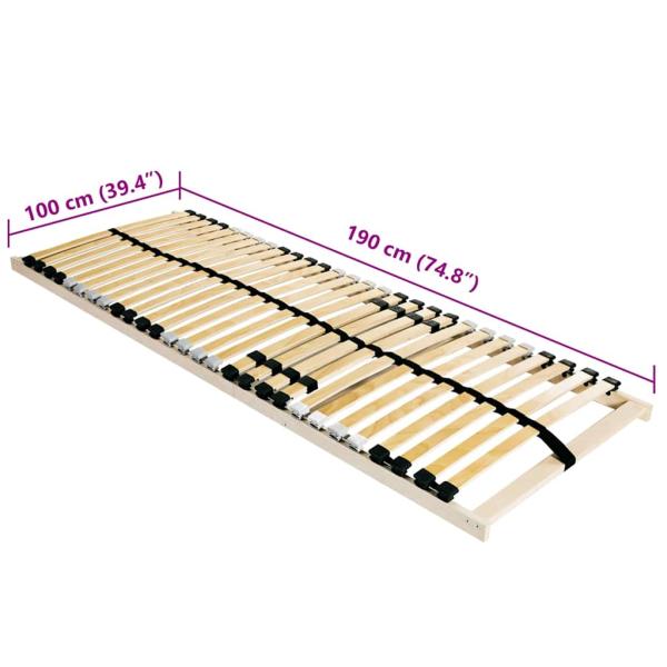 Lattenrost Braun 100 x 190 cm Massives Buchenholz