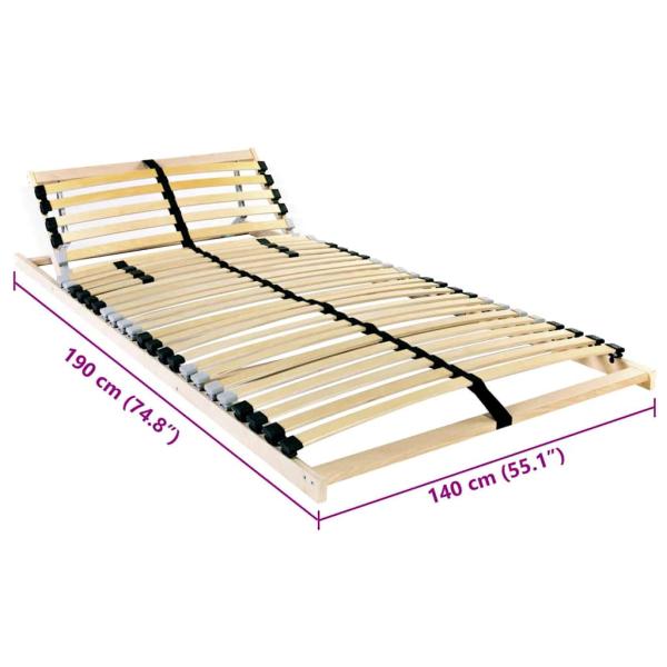 Lattenrost mit Kopfteil Beige 140 x 190 cm Holz