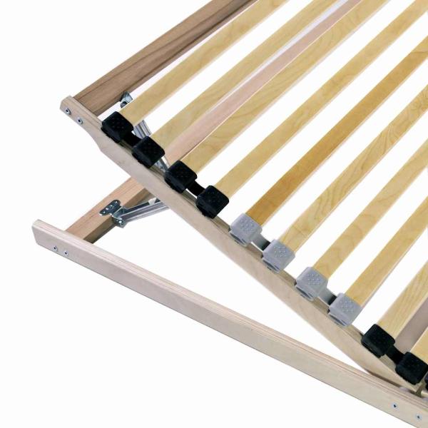 Lattenrost Schwarz und Grau 90 x 190 cm Holz und Metall