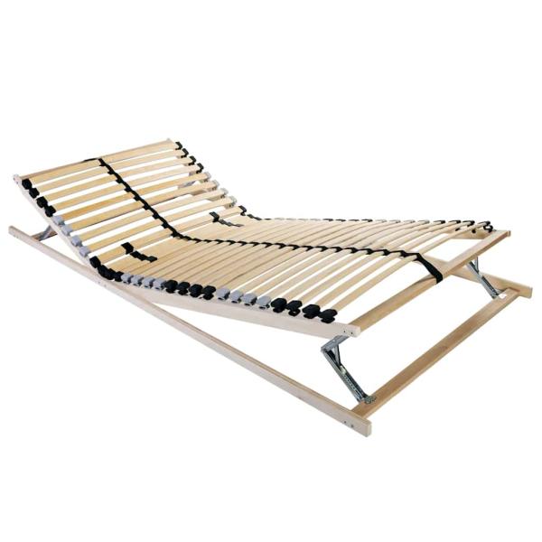 ARDEBO.de - Lattenrost mit Kopfteil Hellbraun 100 x 190 cm Holz und Metall