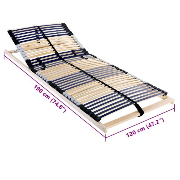 Lattenrost Braun 120 x 190 cm Holz und Plastik
