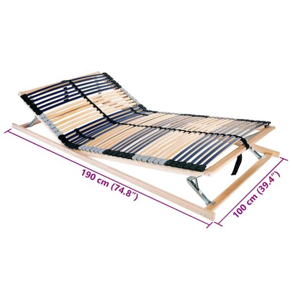 Lattenrost Braun 100 x 190 cm Massives Buchenholz