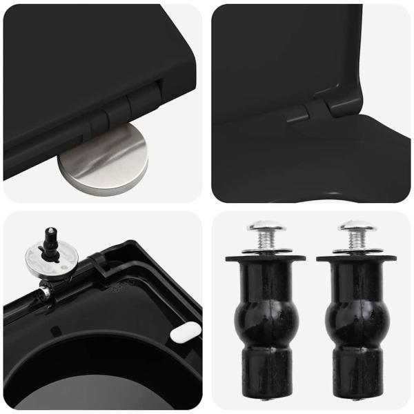 Toilettensitz Schwarz 48 x 36,5 x 4,5 cm Polypropylen