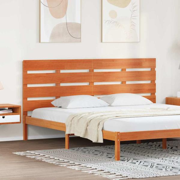 ARDEBO.de - Kopfteil Wachsbraun 200,5 x 3 x 80 cm Massivholz Kiefer