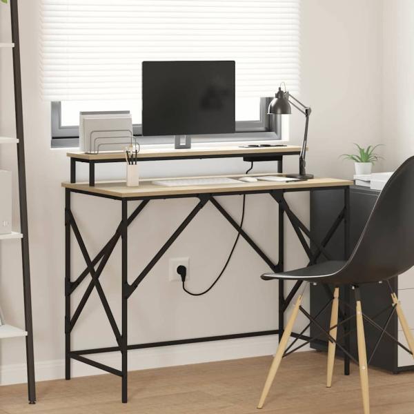 ARDEBO.de - Schreibtisch Sonoma Eiche 100 x 50 x 86.5 cm Holzwerkstoff