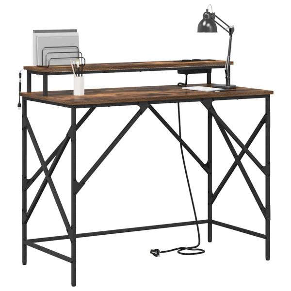 Schreibtisch Räuchereiche 100 x 50 x 86.5 cm Holzwerkstoff