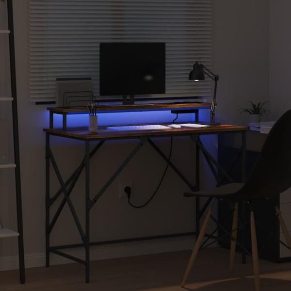 Schreibtisch Räuchereiche 100 x 50 x 86.5 cm Holzwerkstoff