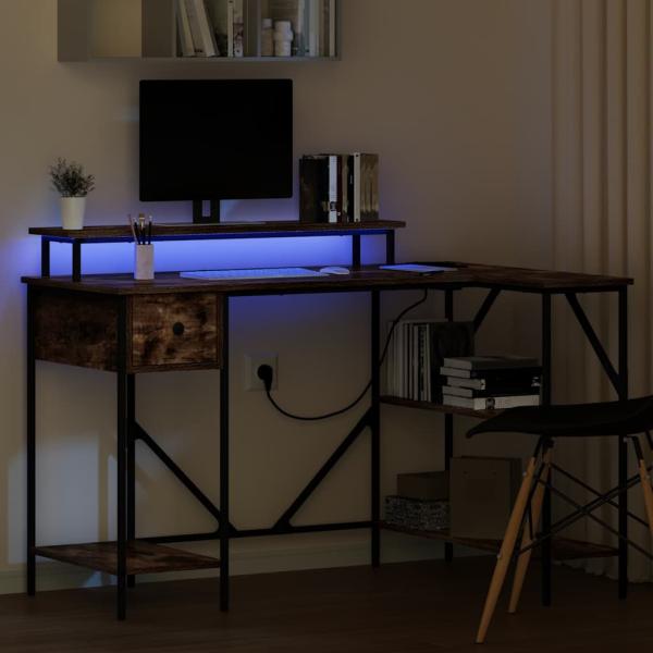 Schreibtisch Räuchereiche 120 x 79 x 86.5 cm Holzwerkstoff