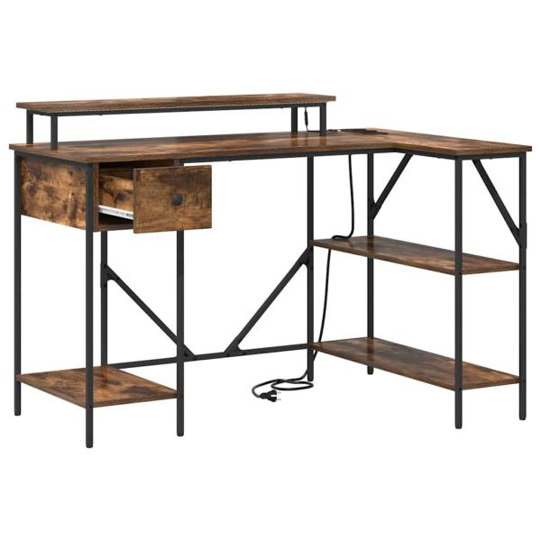 Schreibtisch Räuchereiche 120 x 79 x 86.5 cm Holzwerkstoff