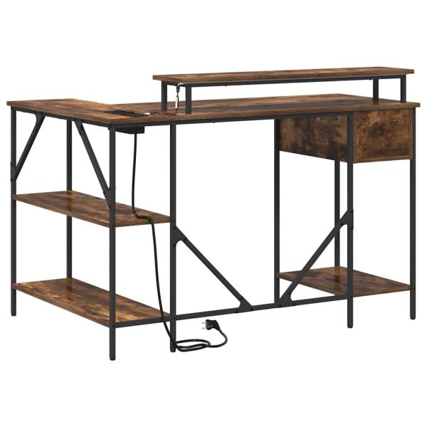 Schreibtisch Räuchereiche 120 x 79 x 86.5 cm Holzwerkstoff