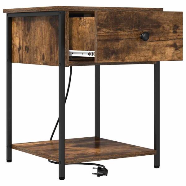 Nachttische 2 pcs Räuchereiche 42 x 41 x 56 cm Holzwerkstoff