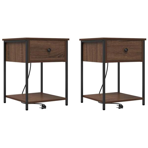 Nachttische 2 pcs Braune Eiche 42 x 41 x 56 cm Holzwerkstoff