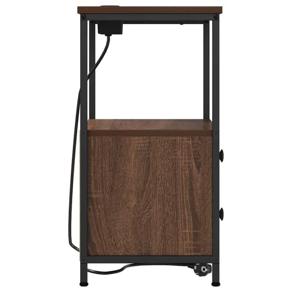 ARDEBO.de - Nachttisch mit Ladestation Braune Eiche Holzwerkstoff