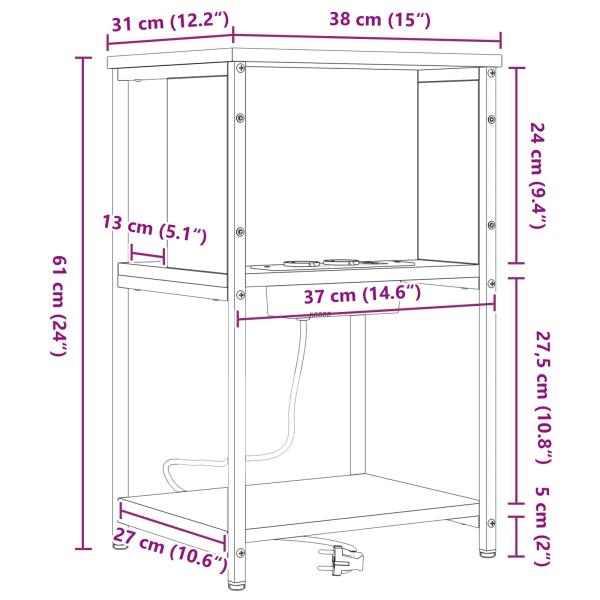 Nachttisch 2 pcs Sonoma Eiche 38 x 31 x 61 cm Holzwerkstoff