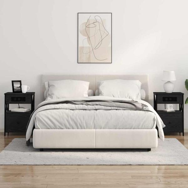 Nachttische 2 pcs Schwarze Eiche 40 x 31 x 60 cm Holzwerkstoff