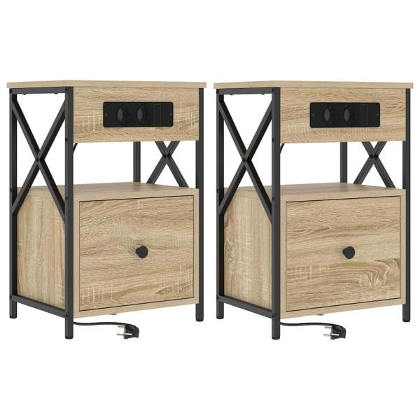 Nachttische 2 pcs Sonoma Eiche 40 x 31 x 60 cm Holzwerkstoff