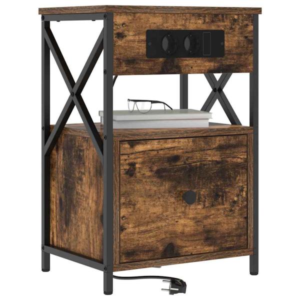 Nachttische 2 pcs Räuchereiche 40 x 31 x 60 cm Holzwerkstoff