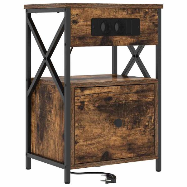 Nachttische 2 pcs Räuchereiche 40 x 31 x 60 cm Holzwerkstoff