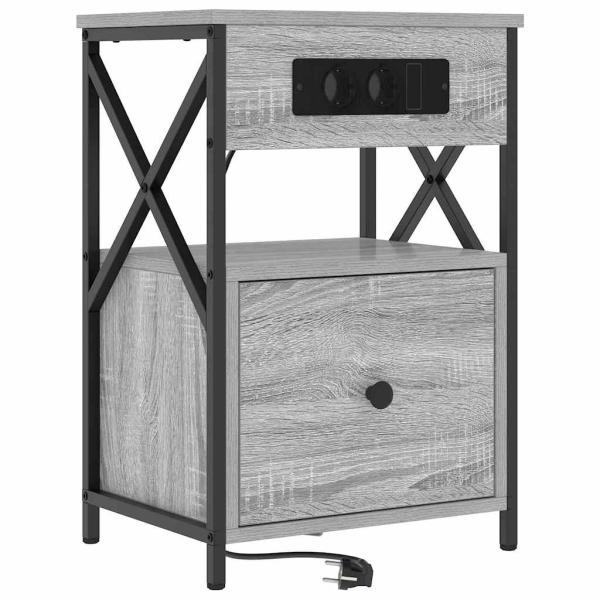 Nachttisch 2 stk. Graues Sonoma 40 x 31 x 60 cm Holzwerkstoff
