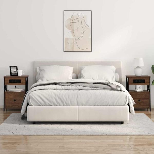 Nachttische 2 pcs Braune Eiche 40 x 31 x 60 cm Holzwerkstoff