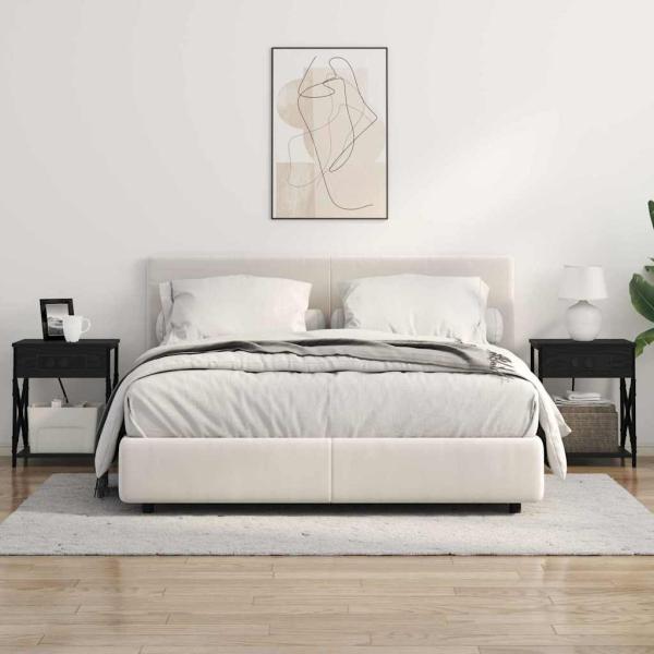 Nachttisch Schwarz Eiche 41 x 31 x 51 cm Holzwerkstoff