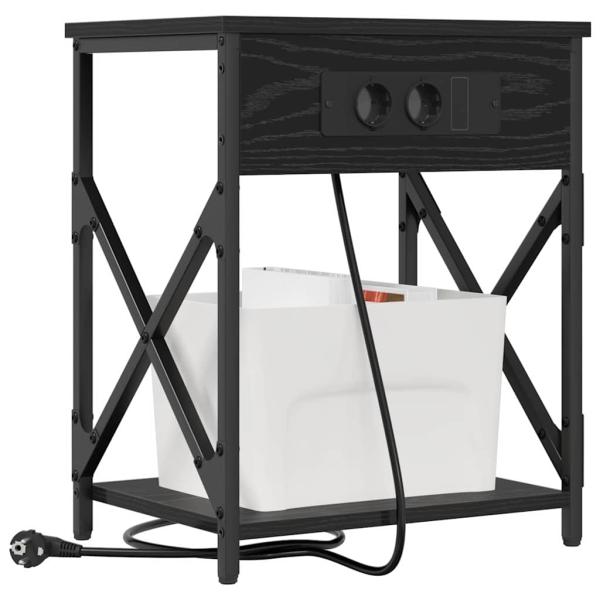 Nachttisch 2 pcs Schwarz Eiche 41 x 31 x 51 cm Holzwerkstoff