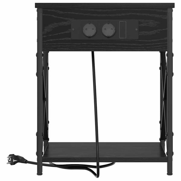 Nachttisch 2 pcs Schwarz Eiche 41 x 31 x 51 cm Holzwerkstoff