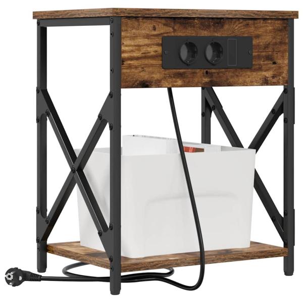Nachttisch 2 pcs Rauch-Eiche 41 x 31 x 51 cm Holzwerkstoff