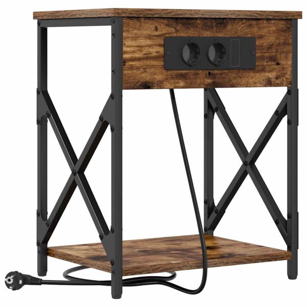 Nachttisch 2 pcs Rauch-Eiche 41 x 31 x 51 cm Holzwerkstoff