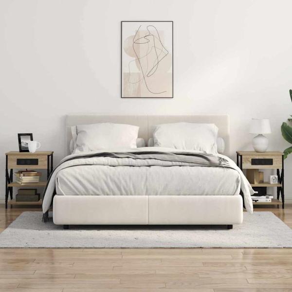 Nachttisch mit Ladestation 2 pcs Sonoma Eiche Holzwerkstoff