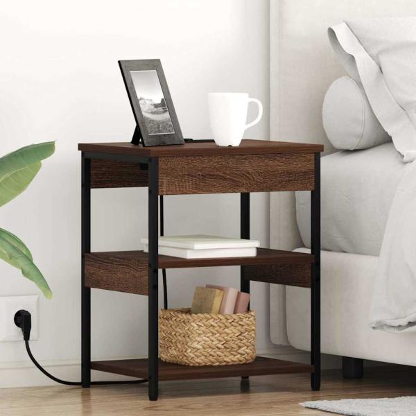 ARDEBO.de - Nachttische 2 pcs Braune Eiche 41 x 31 x 51 cm Holzwerkstoff