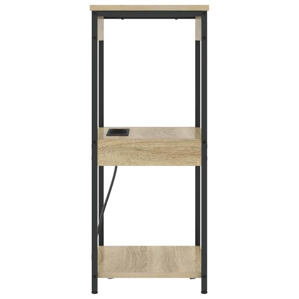 Nachttisch mit Ladestation mit Regal Sonoma Eiche Holzwerkstoff