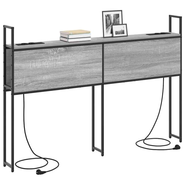 Stauraum-Kopfteil mit Kopfteil mit Speicher Grau Sonoma 140 cm Holzwerkstoff