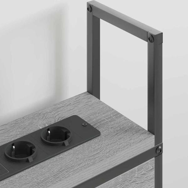 Stauraum-Kopfteil mit Kopfteil mit Speicher Grau Sonoma 140 cm Holzwerkstoff