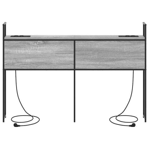 Stauraum-Kopfteil mit Kopfteil mit Speicher Grau Sonoma 140 cm Holzwerkstoff